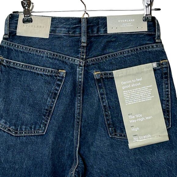 New Everlane The 90's Cheeky Jean High Rise Rigid Denim Indigo Women 24 Long NWT - Picture 6 of 10